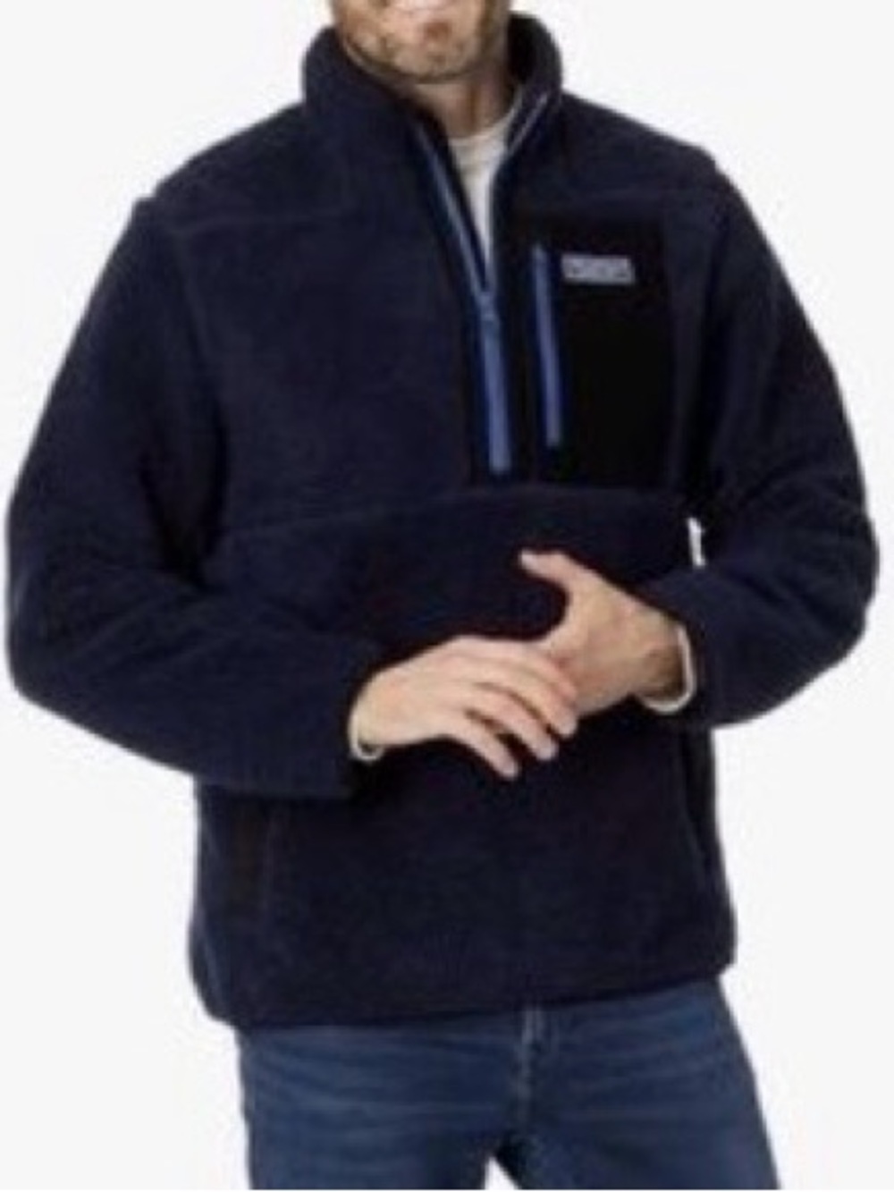Vineyard Vines Men's navy blue Sherpa Fleece Jacket in great conditions